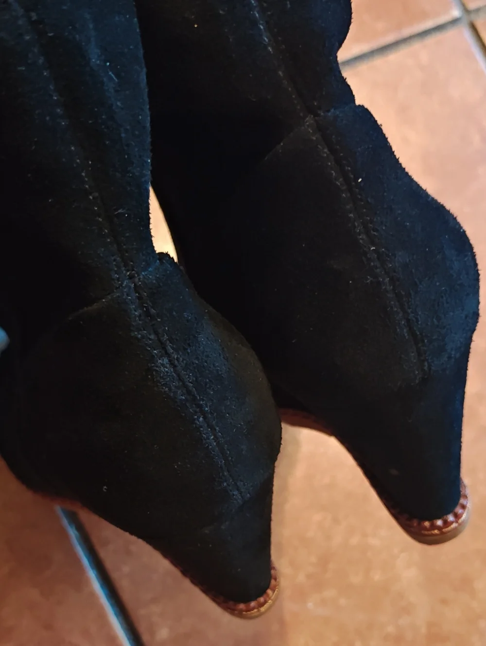 Kate Spade Women’s Black Suede Wedge Ankle Boots